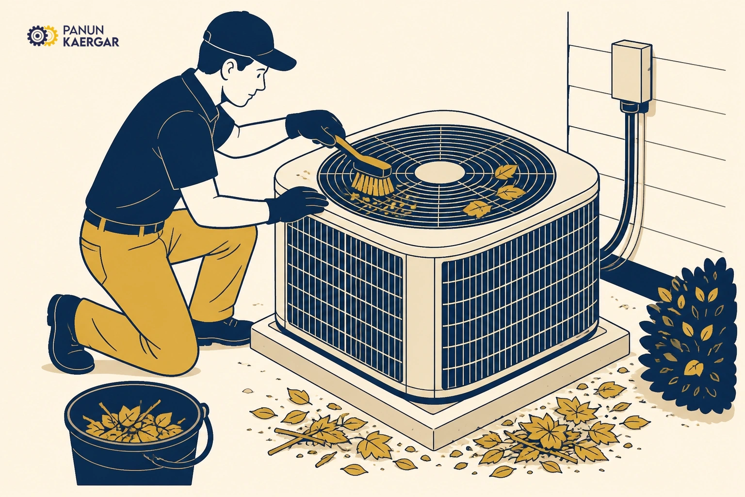 Inspect the outdoor unit — Clear debris around the fan and check that panels sit flush