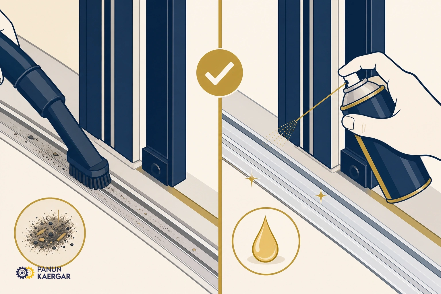 Simple prevention step for aluminium door not sliding smoothly