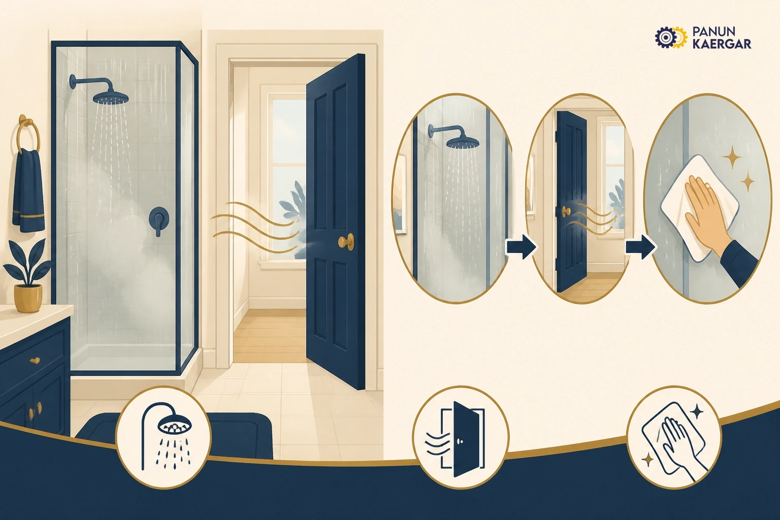 Simple prevention step for bathroom mould and hard water stains