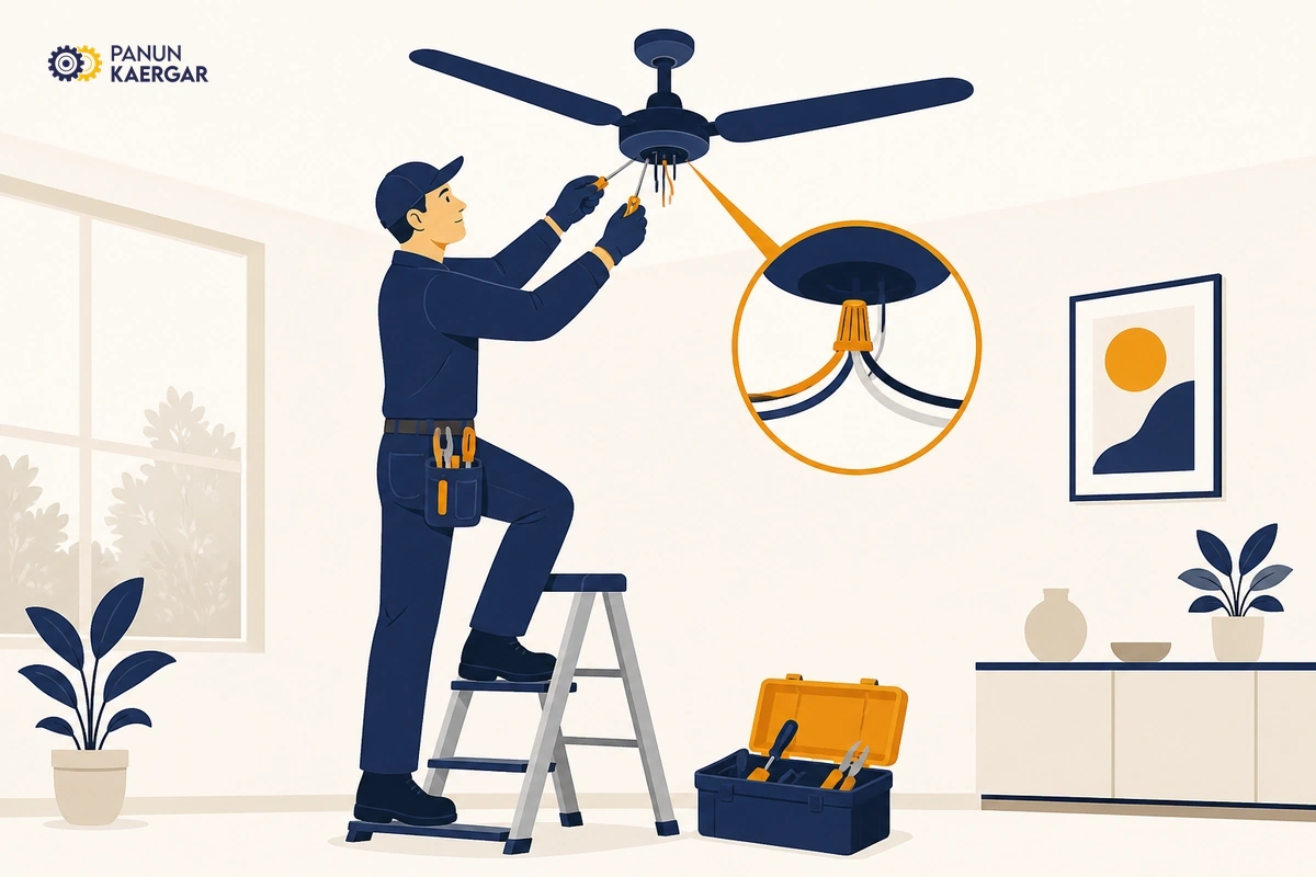Book an electrician — A pro can check the capacitor, regulator, earthing, and secure the fan without DIY live...