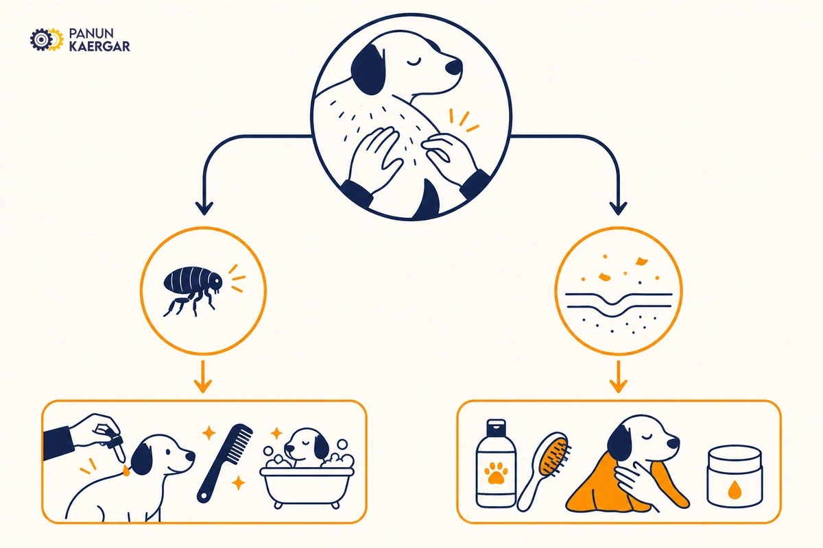 Diagnosis diagram for dog itching and scratching