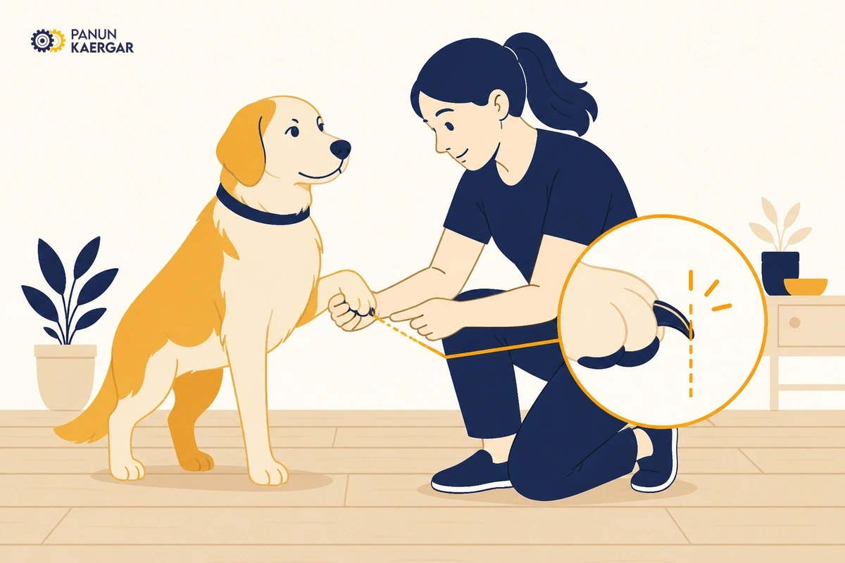 Listen and look at the pad — Nails that click on wood or tiles, or sit past the pad when the dog stands, are ready f...