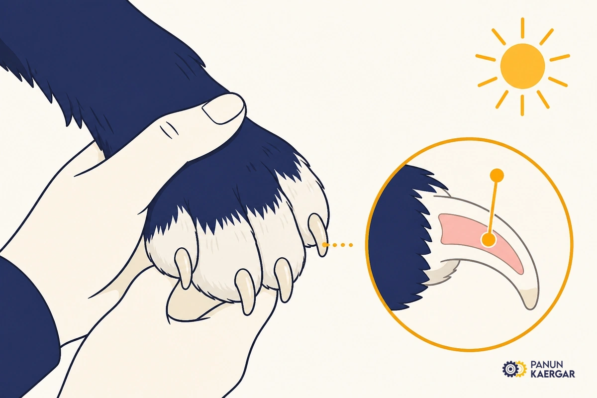 Find the quick before you clip — Hold the paw in daylight