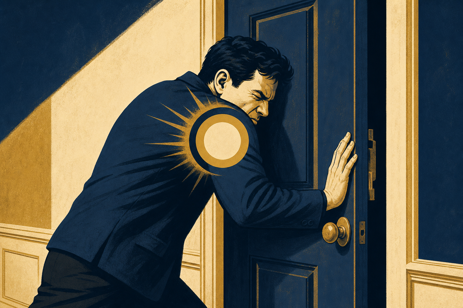 Unsafe shortcut to avoid when dealing with sticking door
