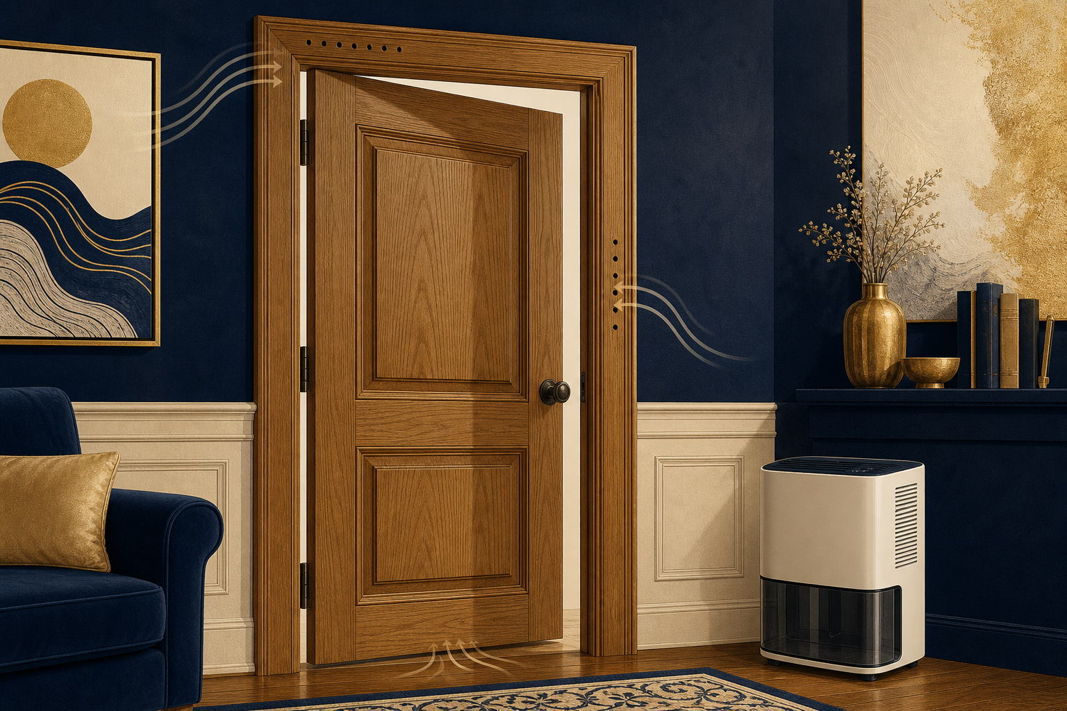 Reduce moisture and retest for sticking door