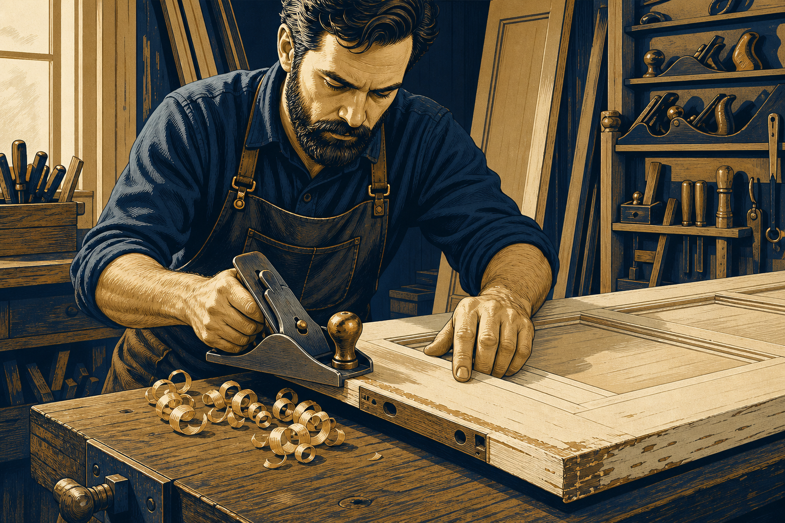 Book a carpenter for controlled trimming for sticking door