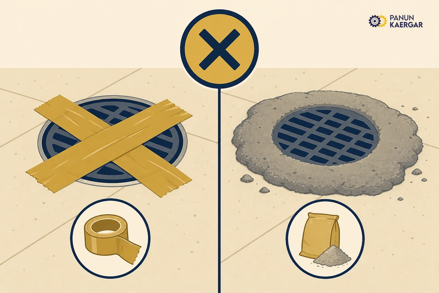 Two drain cleaners mixed under a sink with fumes warning