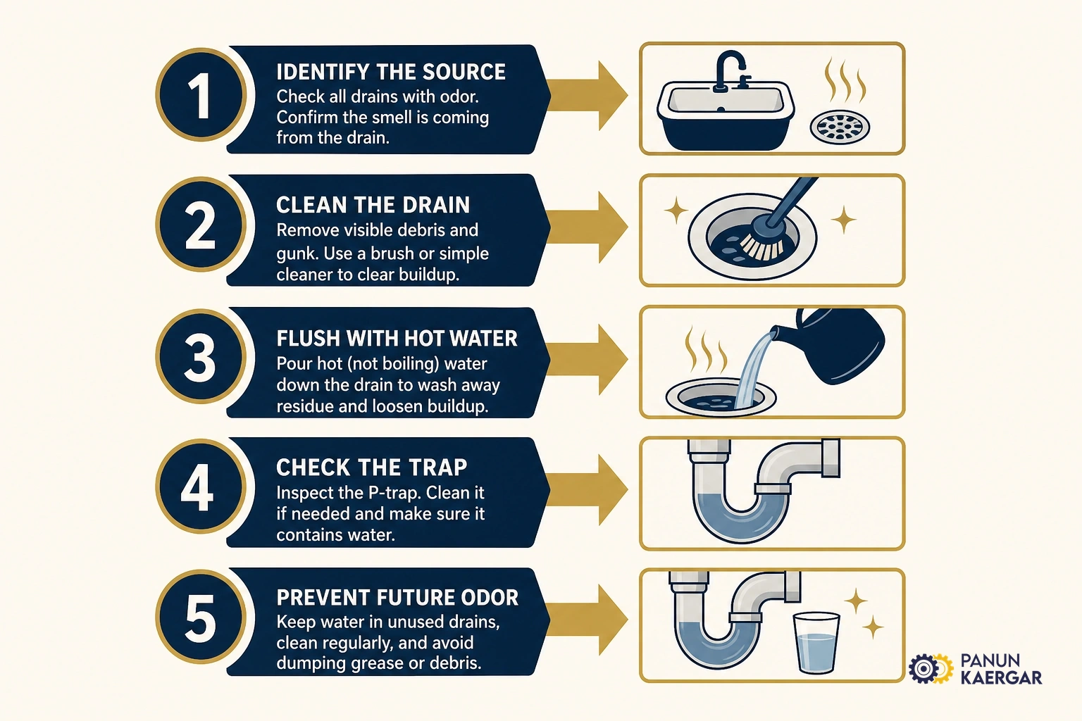 Practical bad smell from drains troubleshooting steps