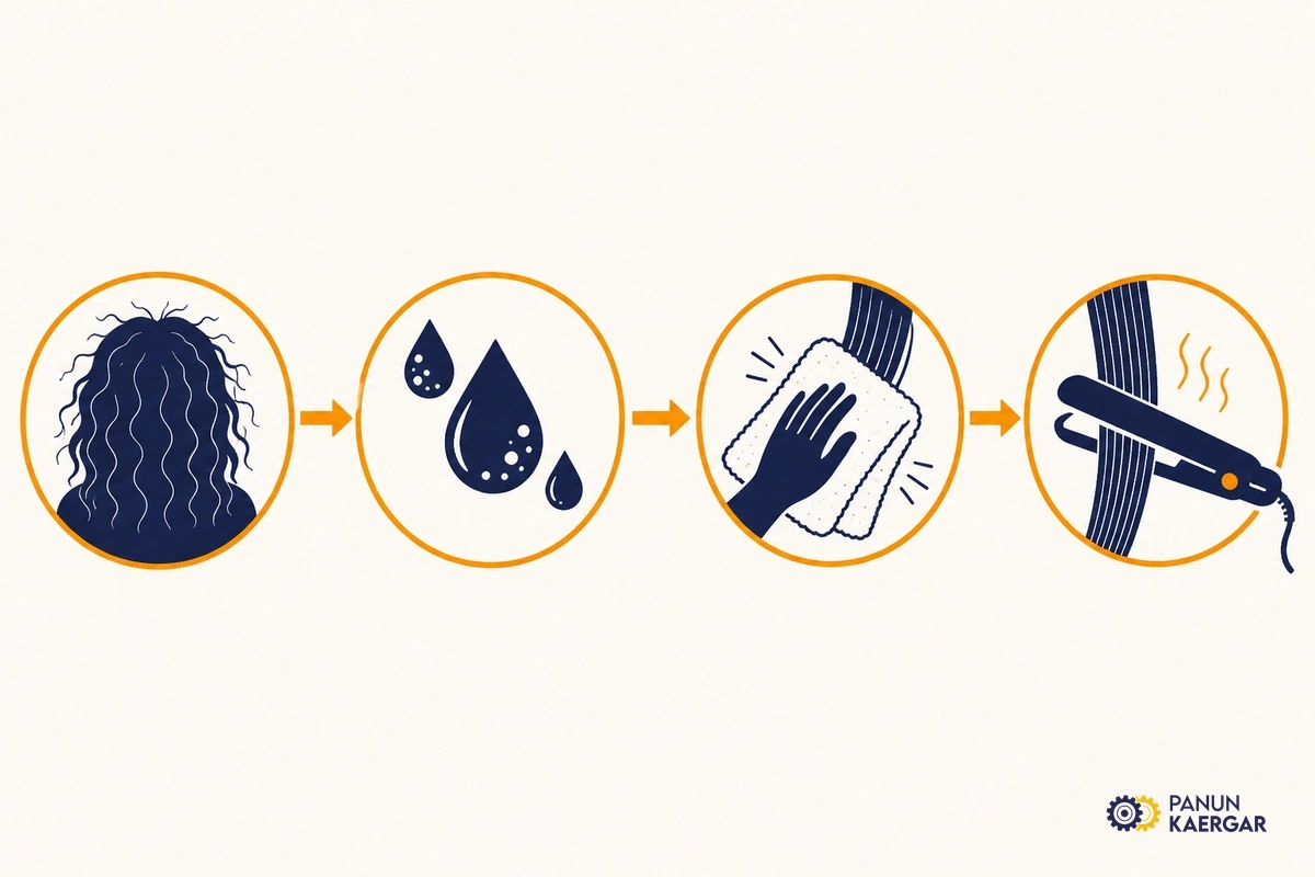 Diagnosis diagram for frizzy dry hair after washing