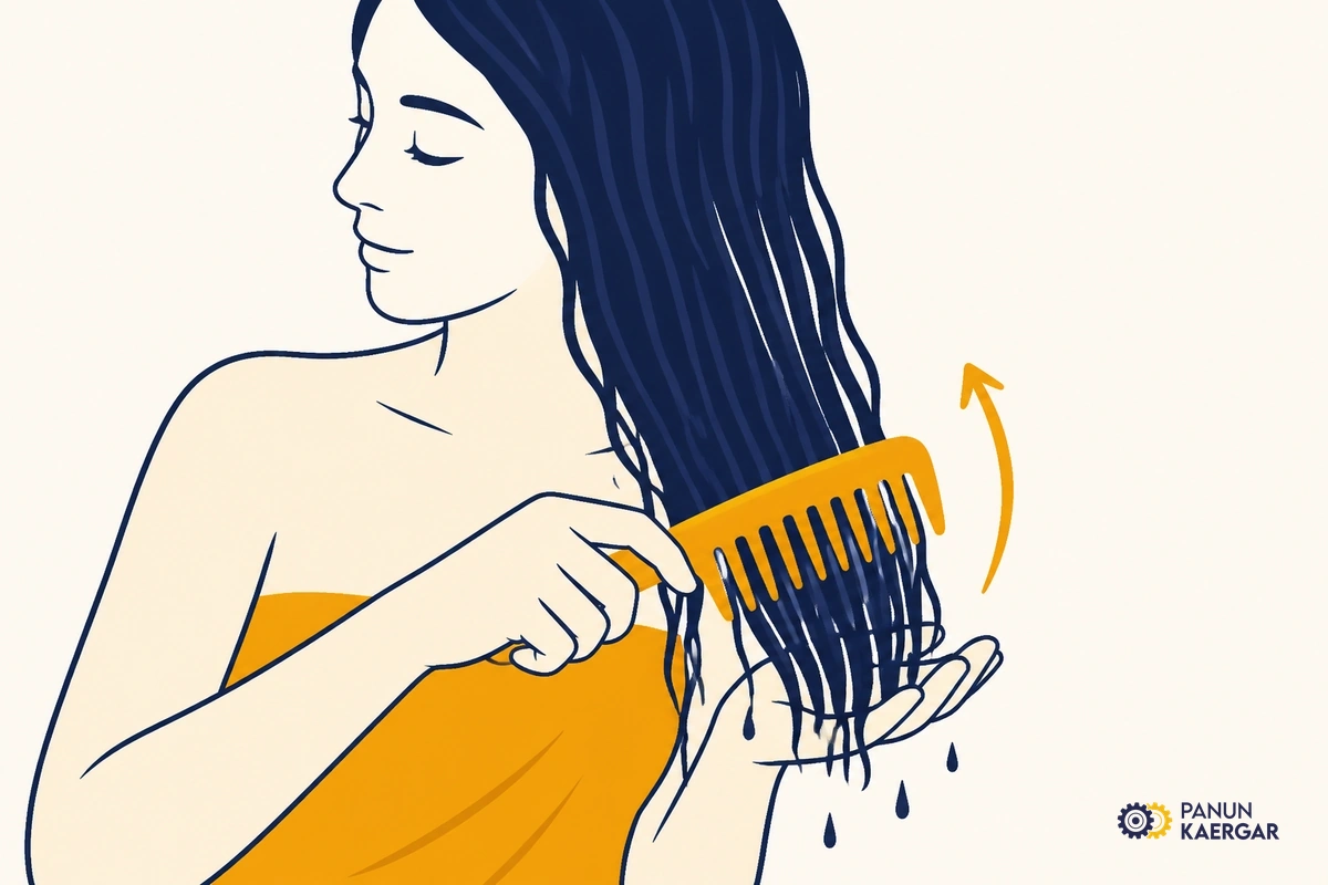 Ease handling while wet — Detangle from ends upward with a wide-tooth comb on wet hair; stop yanking through knot...