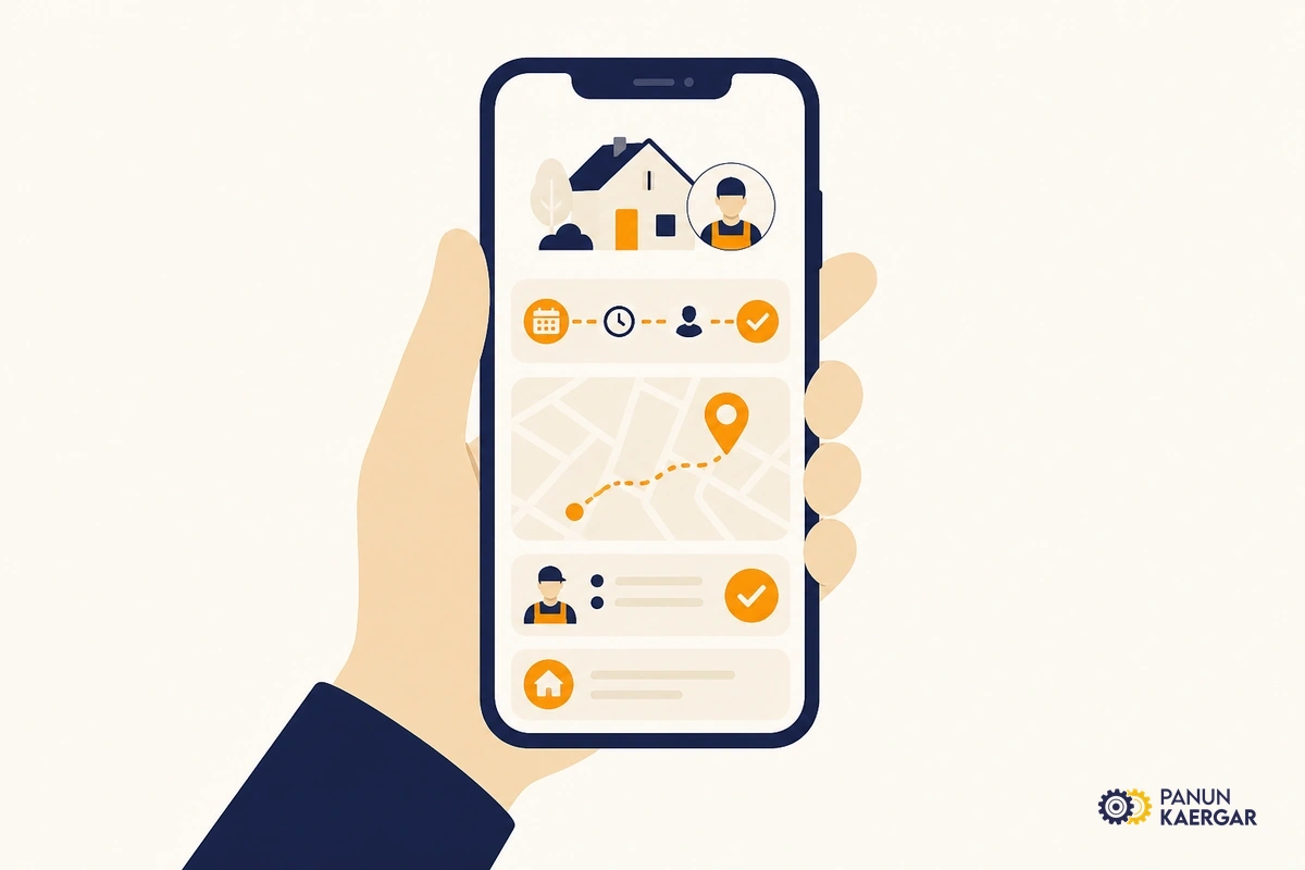 Panun Kaergar mobile app — Download the free app to book, track status, view history, and rebook familiar services