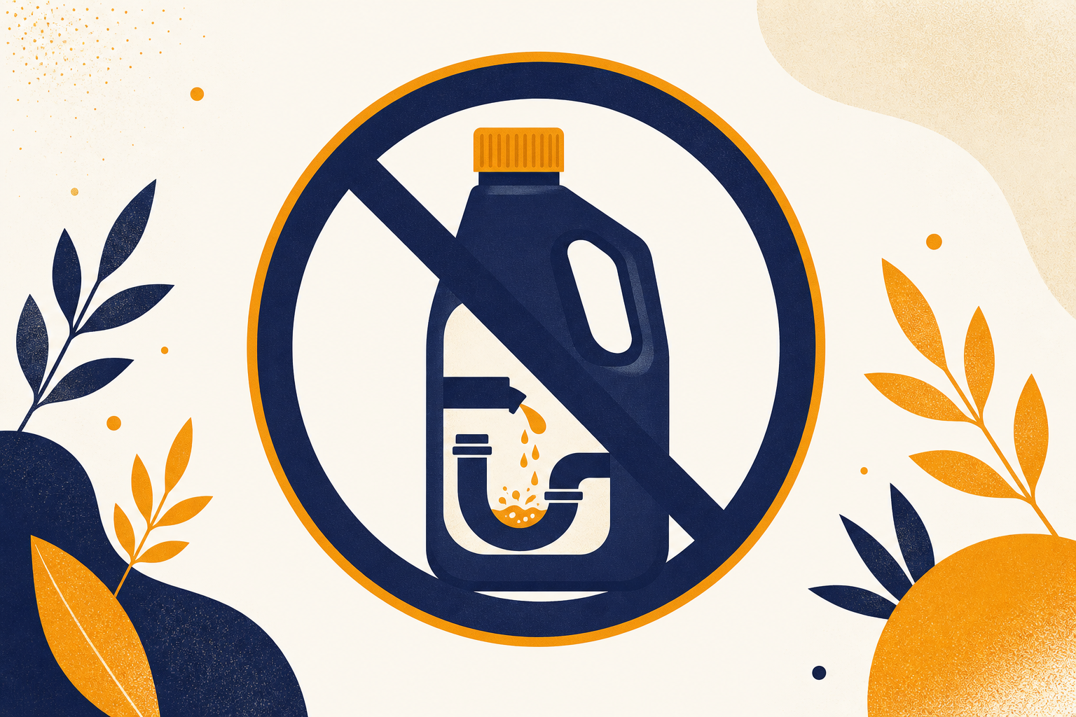 Chemical drain cleaner marked as not recommended for kitchen grease clogs