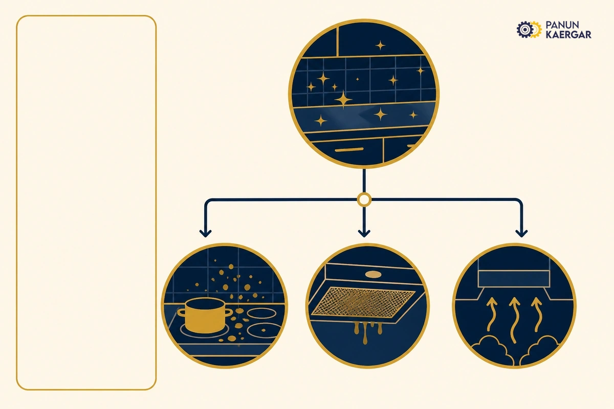 Diagnosis diagram for kitchen grease and chimney buildup