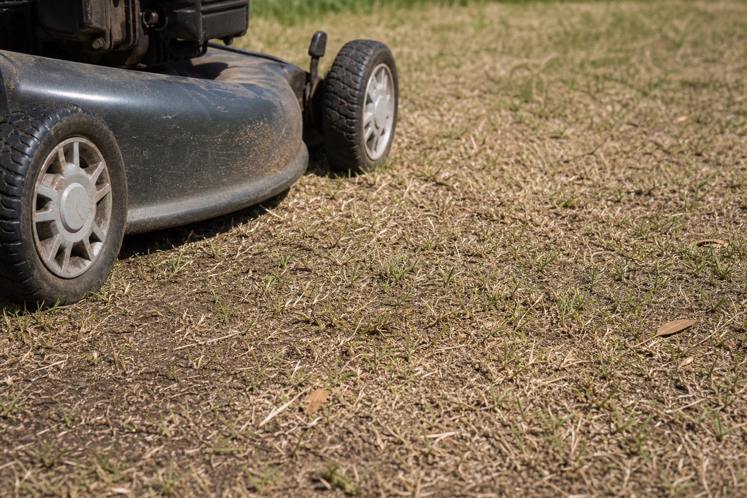 Lawn mower scalping dry grass too short