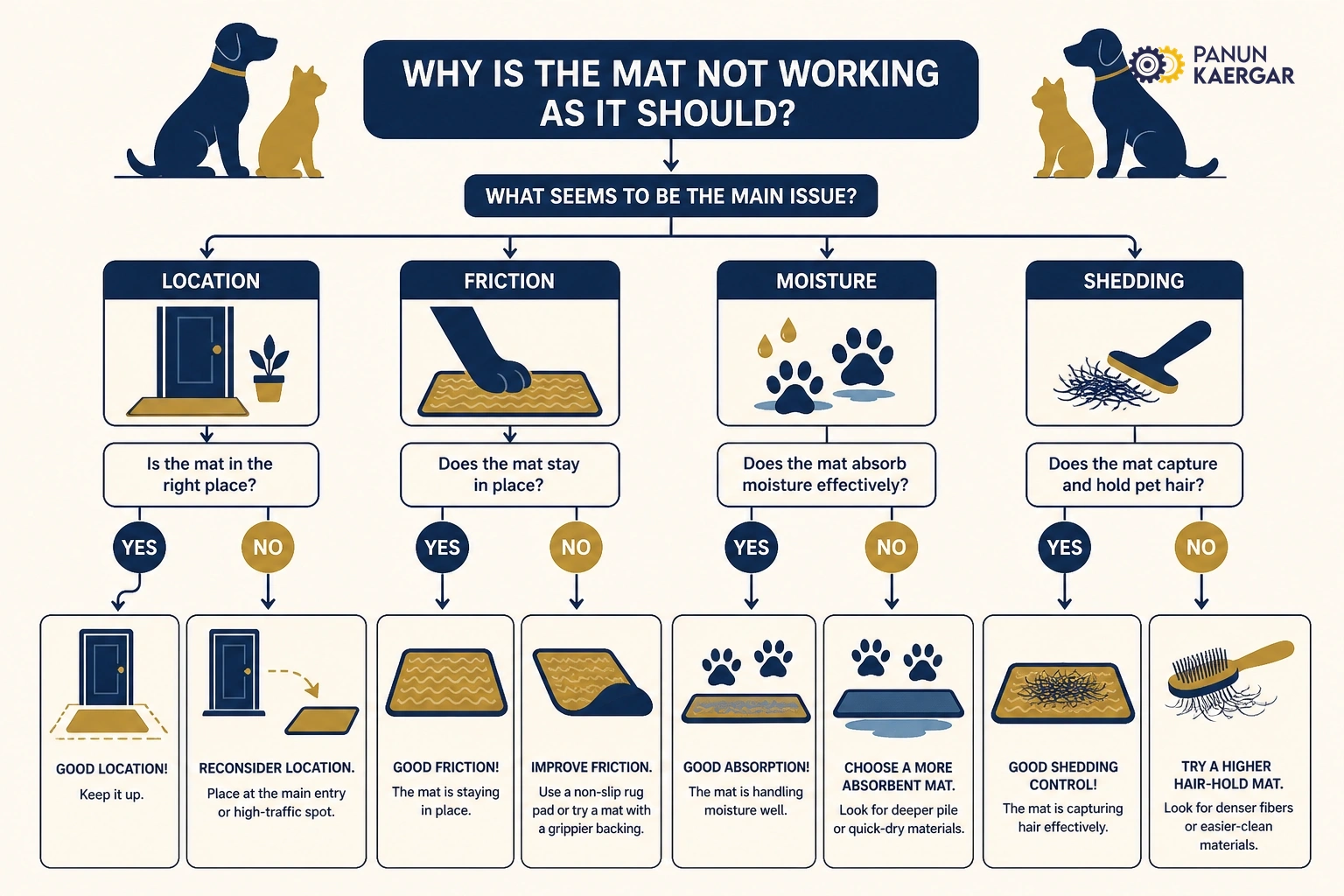 Diagnosis diagram for matted fur on your dog or cat