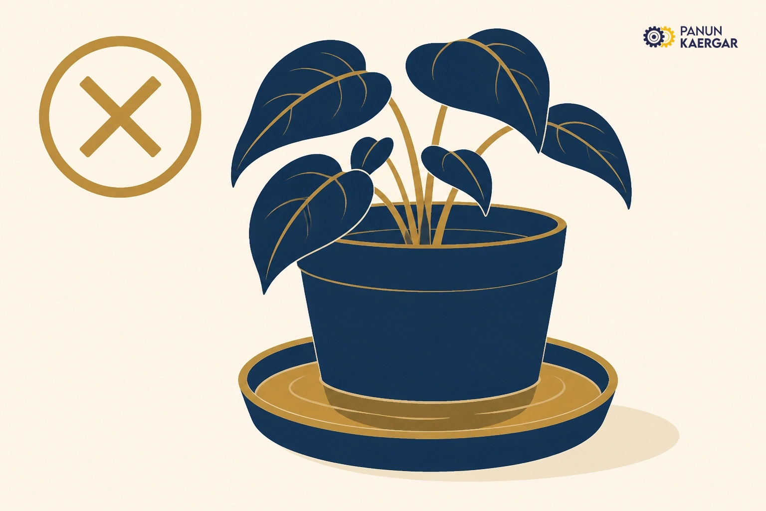 Plant pot sitting in saucer brim-full of water on a windowsill