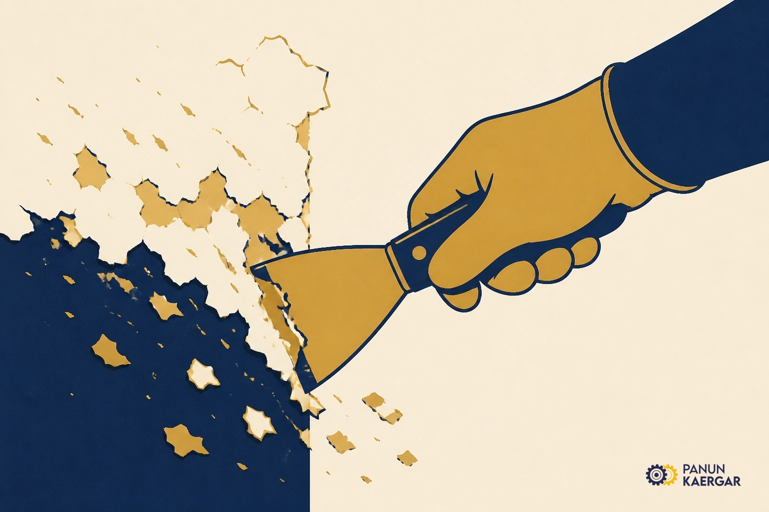 Scrape what lifts easily — Remove loose flakes back to a firm edge; do not rip good paint