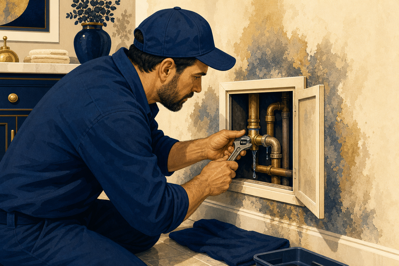 Stop the water source for damp wall