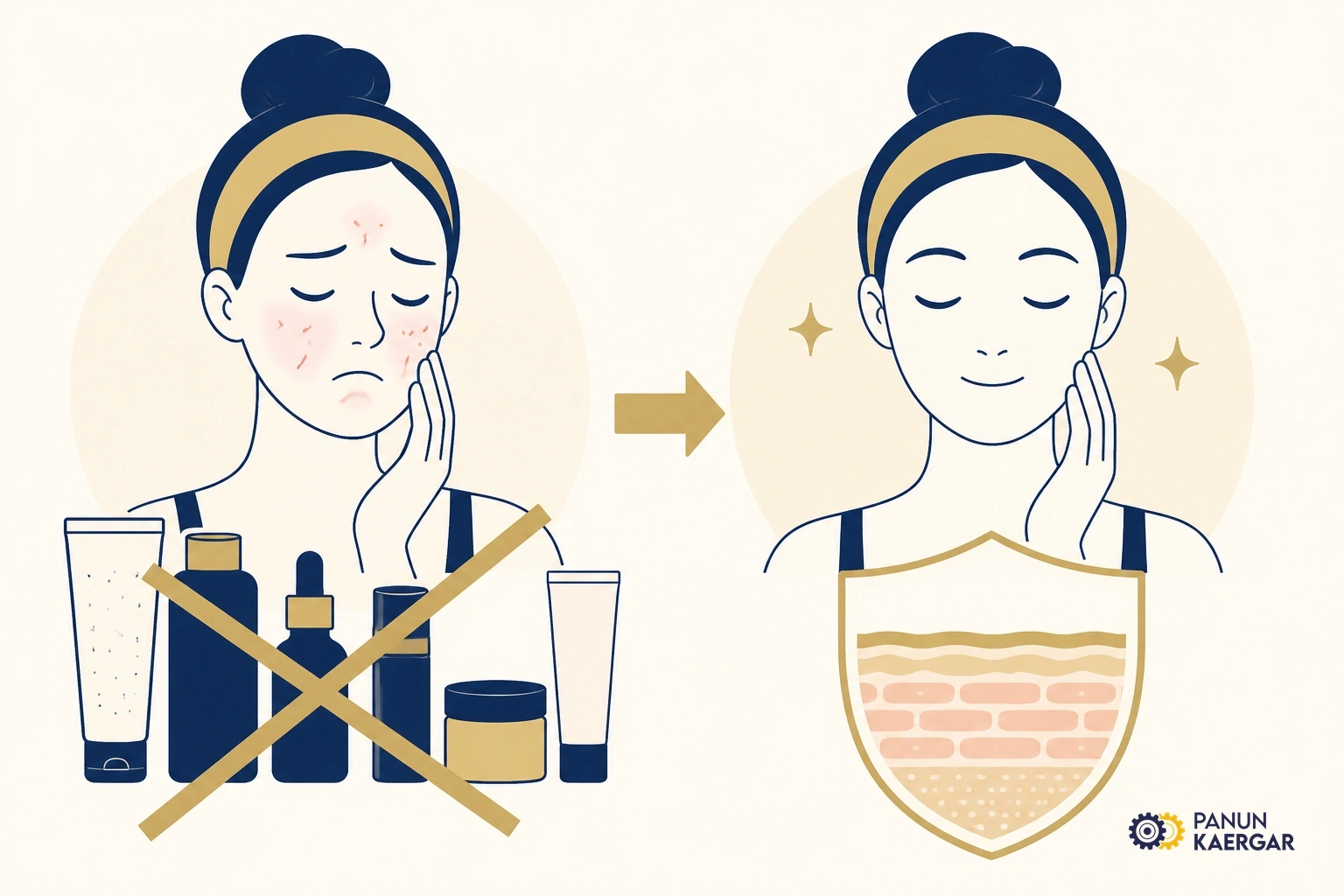 Stop the routine — Pause actives, scrubs, and new products on affected skin