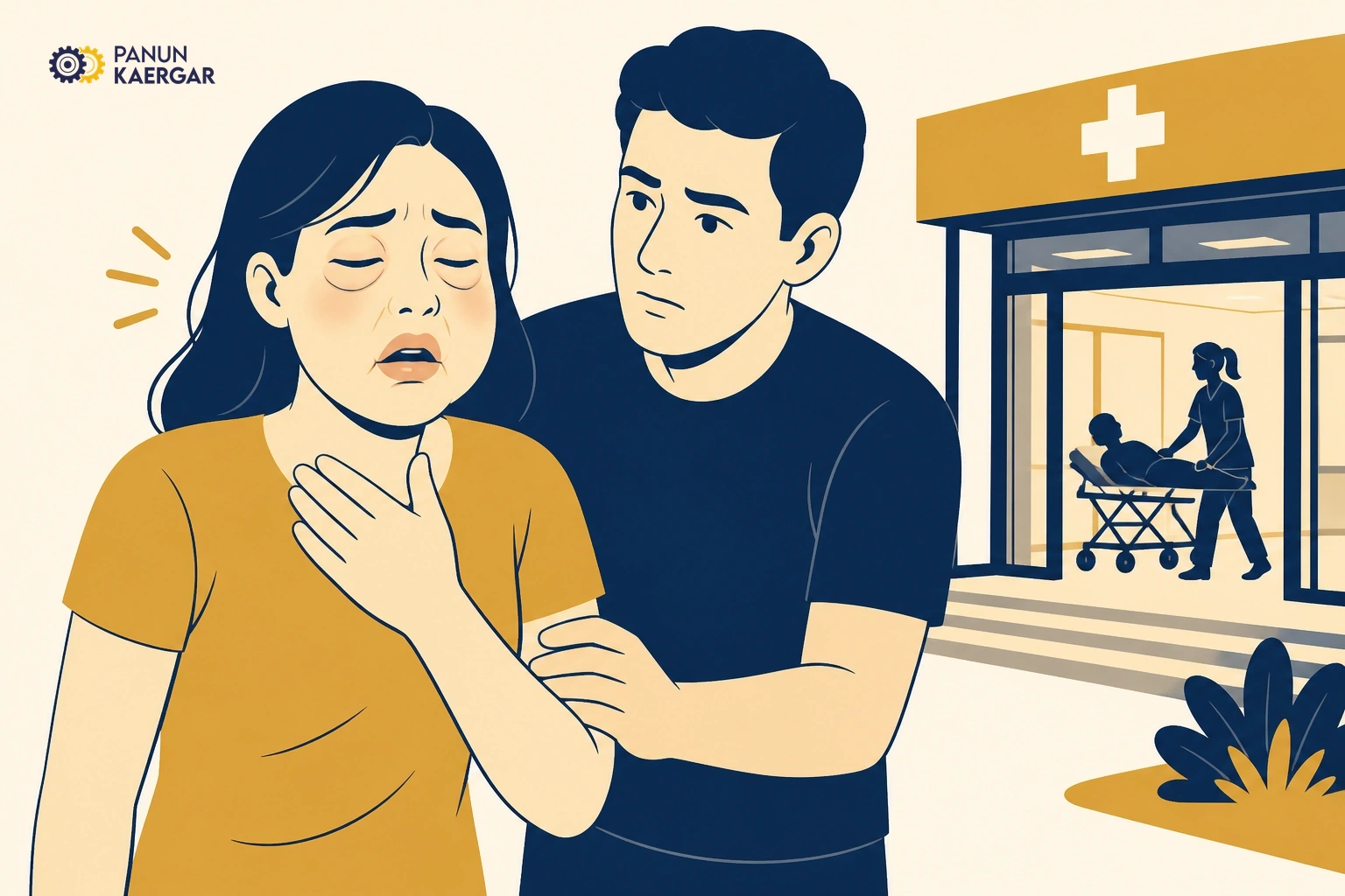 Seek medical help urgently — Swelling of face or lips, breathing trouble, or spreading rash needs emergency care