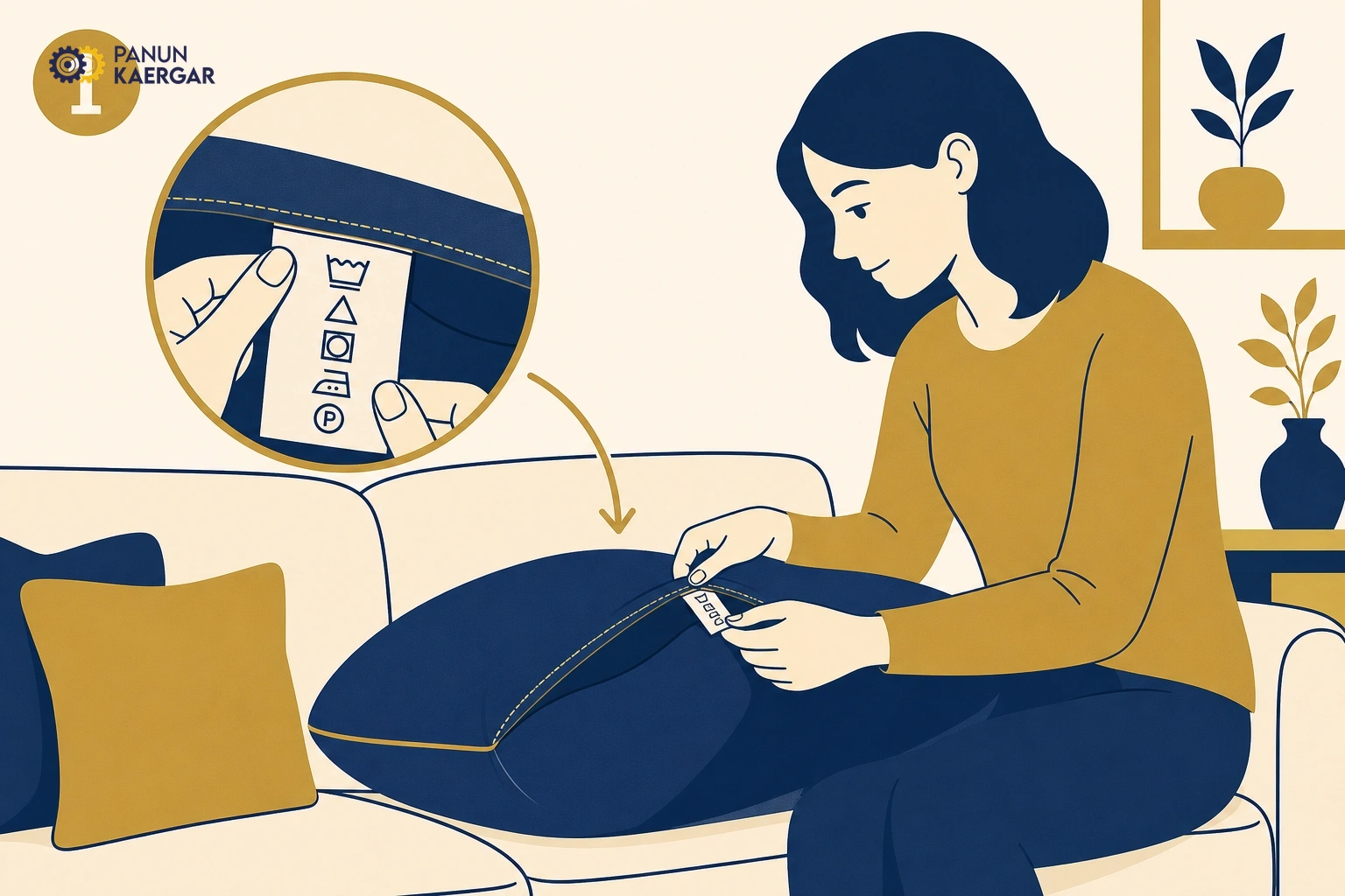 Find the care tag — Check whether the cover is removable and whether water is allowed
