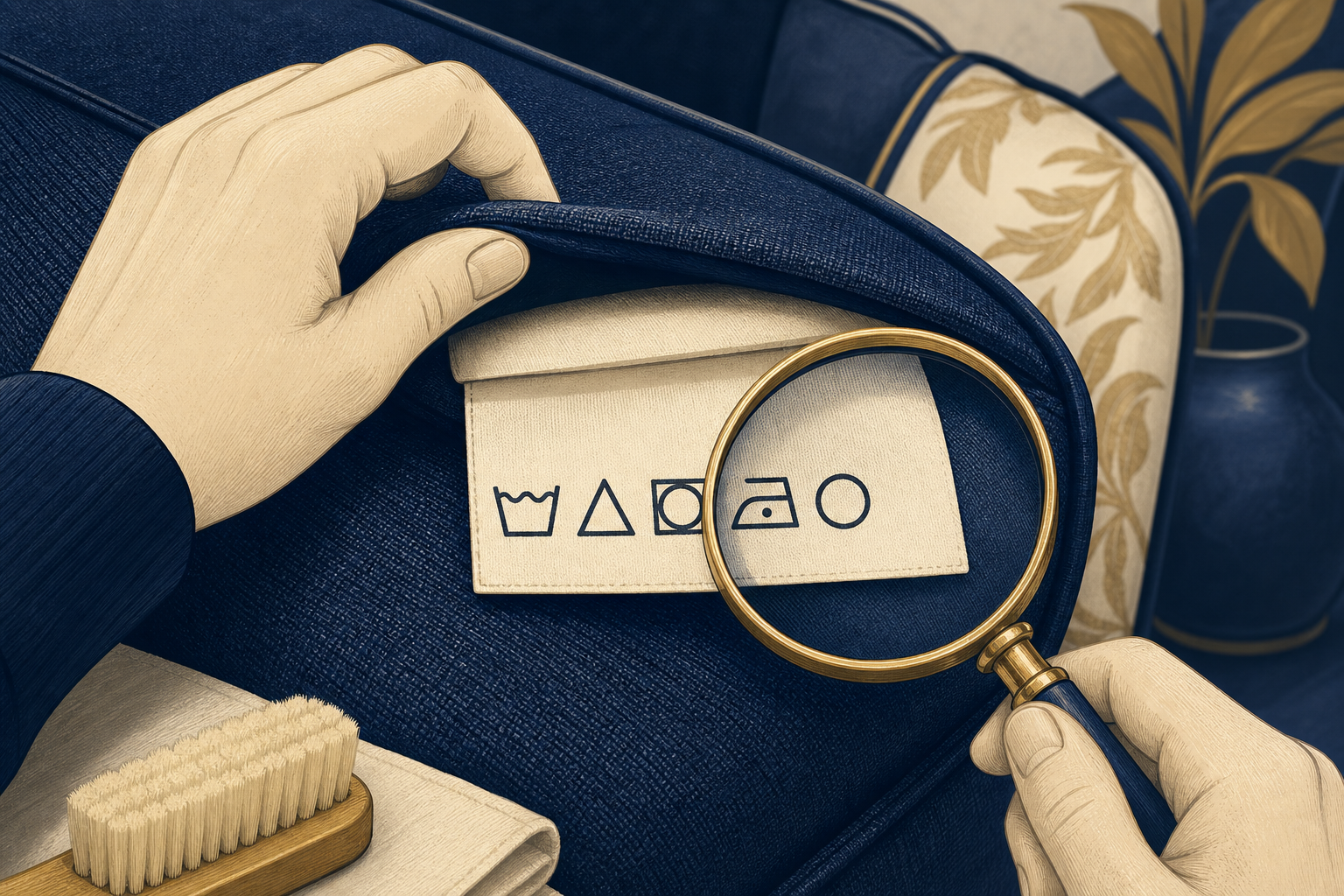 Read the care tag for sofa stain or odour