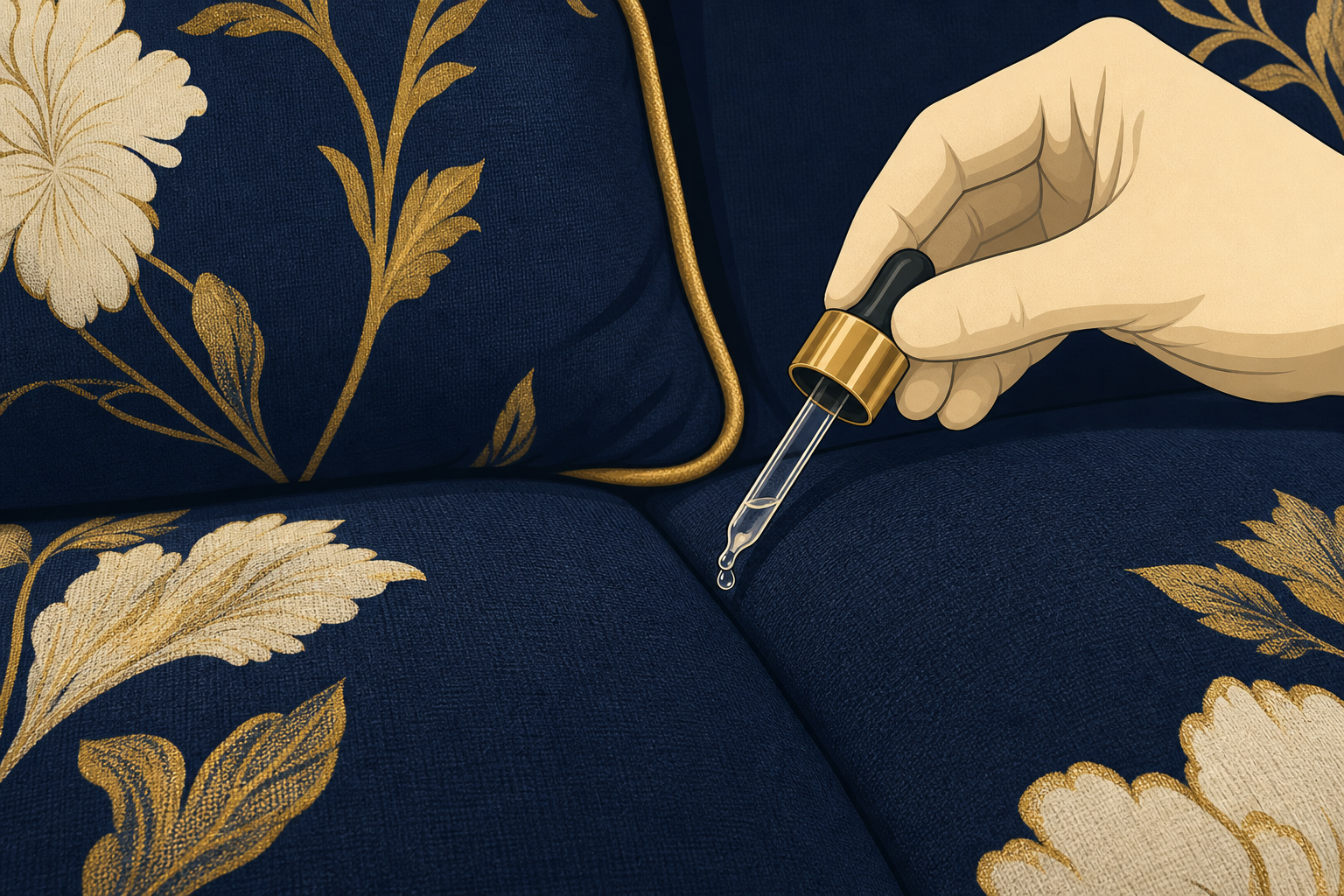 Spot-test a mild cleaner for sofa stain or odour