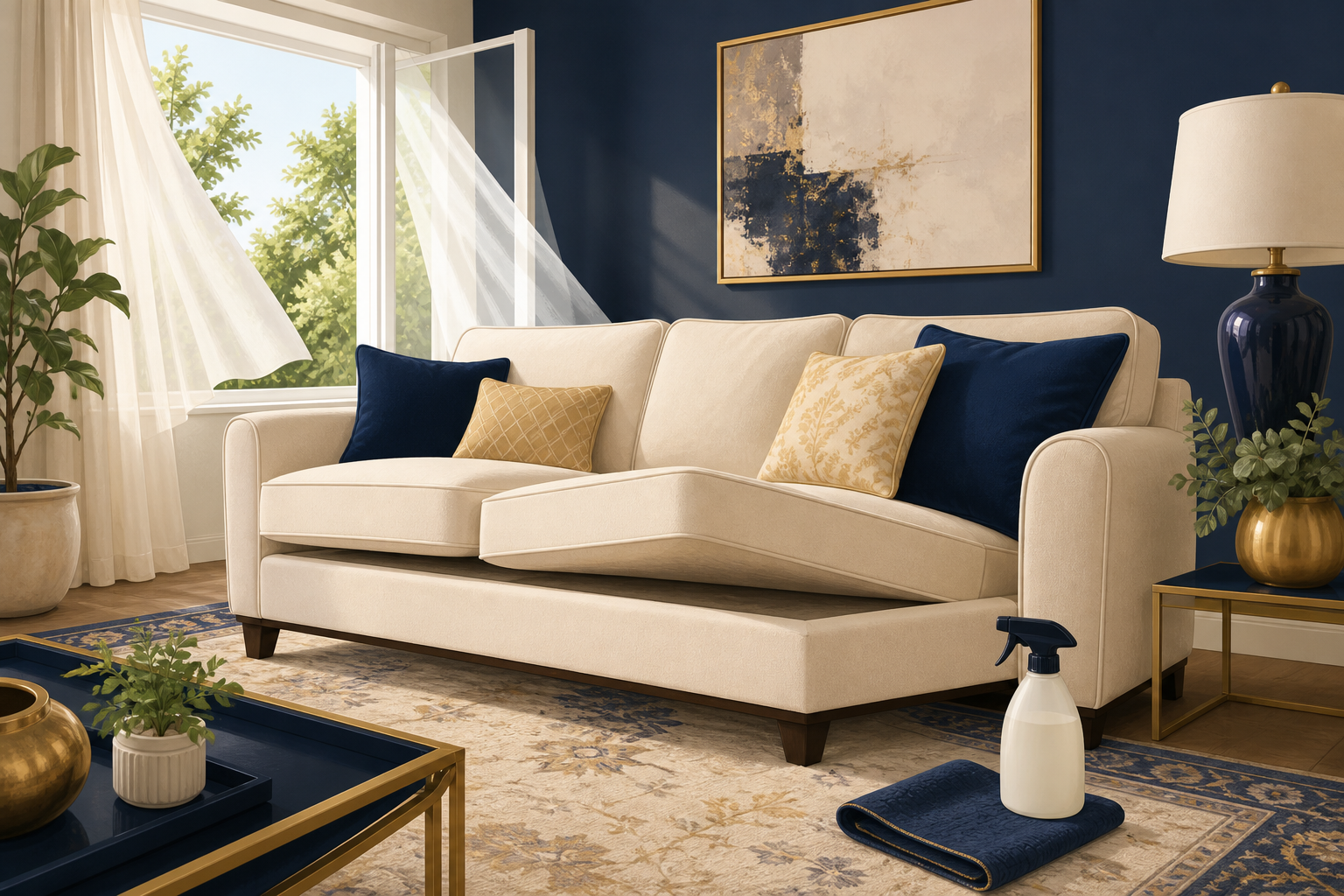 Prevention routine for sofa stain or odour