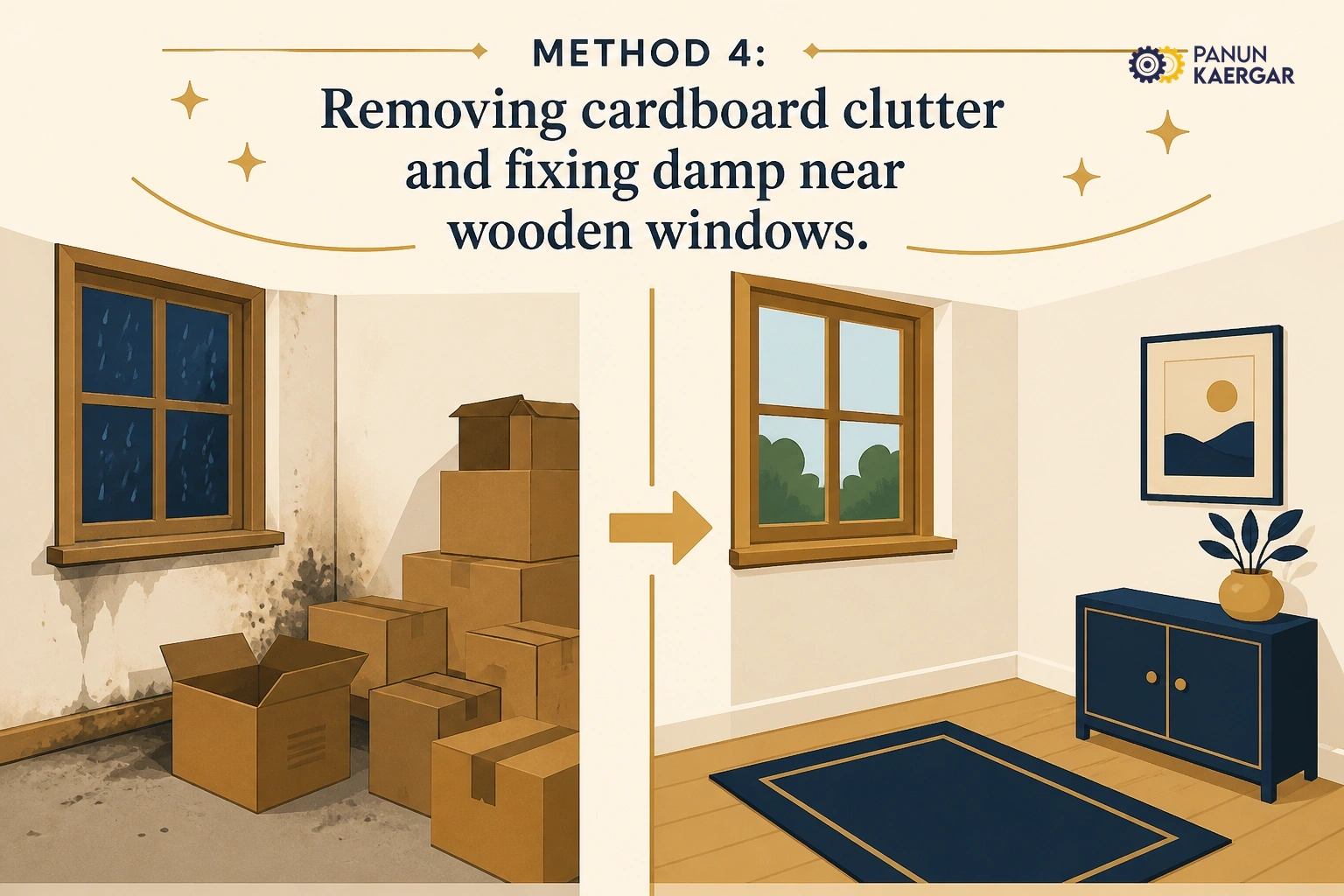 Remove food sources — Lift wood off floors, fix damp, and reduce cardboard clutter
