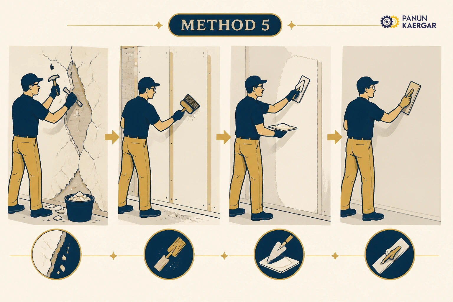 Repair plaster properly — Remove failed material, treat salts if needed, then replaster and paint