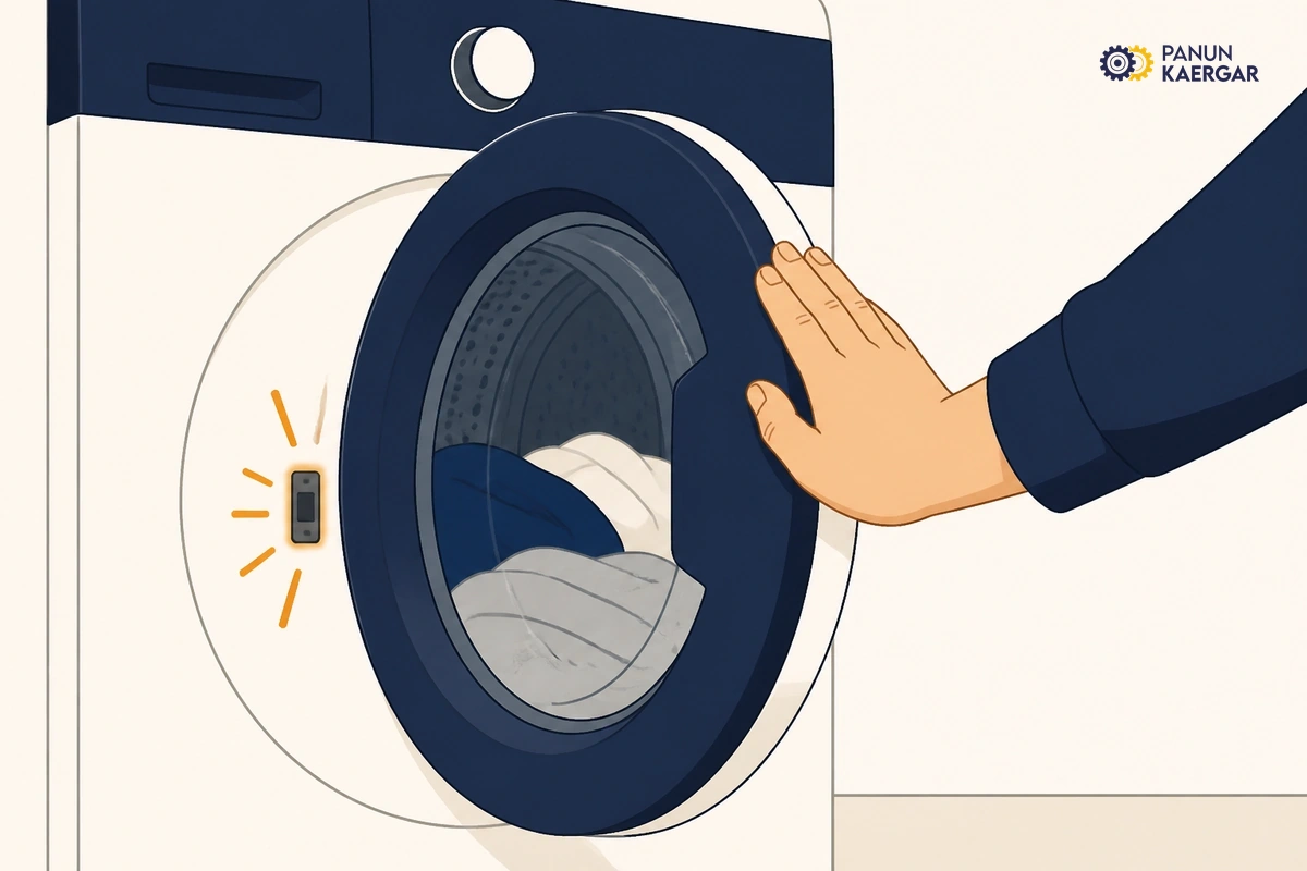Confirm the lid or door latch — Close firmly until it clicks; clean lint from the latch area and try again before assum...