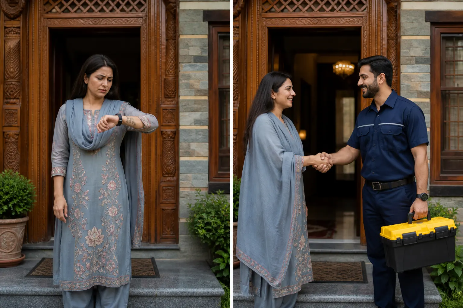 On your own: nobody arrives for the home visit. With Panun Kaergar: a professional is coordinated to the door.