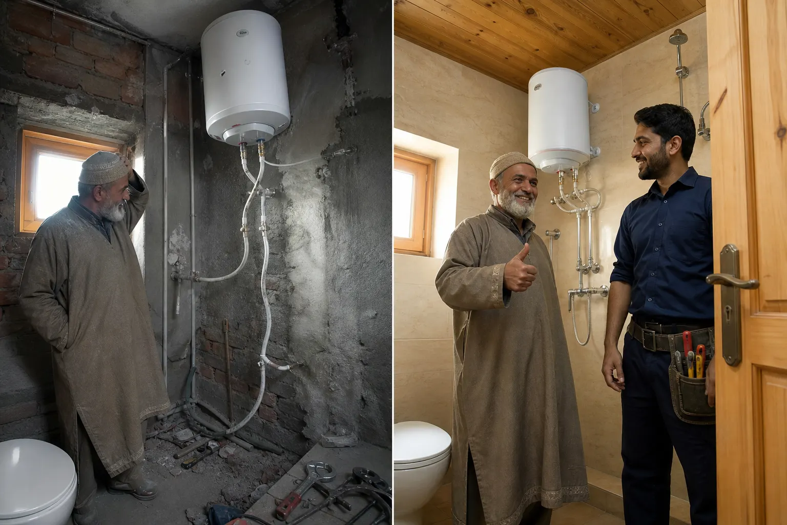 On your own: unfinished or uncertain home repair. With Panun Kaergar: the completed job is checked against our standards.