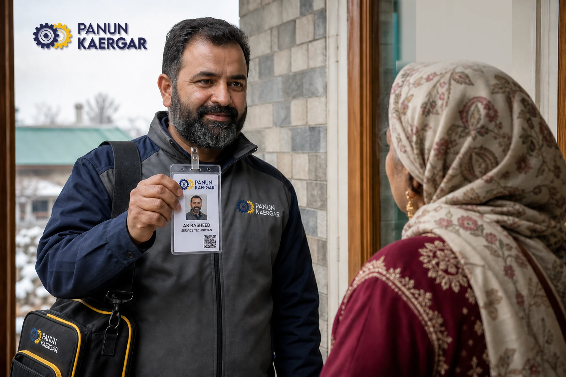 A Panun Kaergar professional introducing themselves at a Kashmiri home